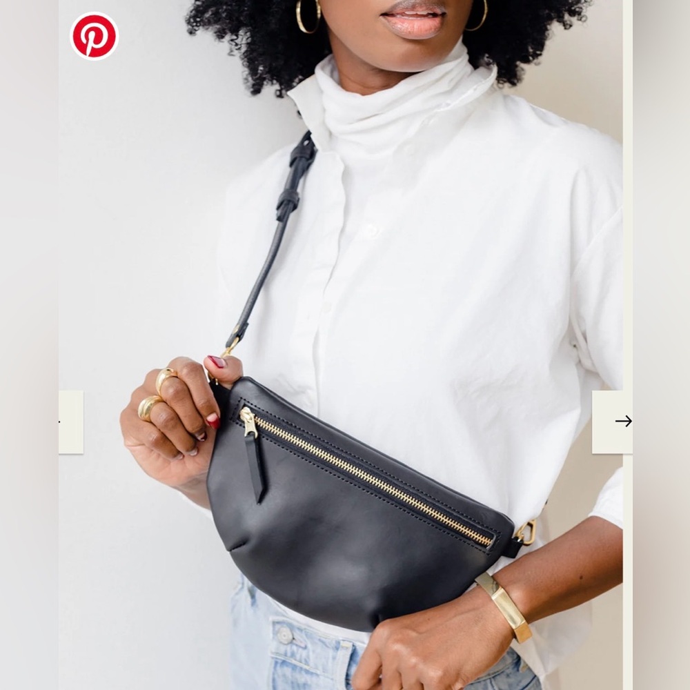 Abby Alley Sling Bag - Black Leather